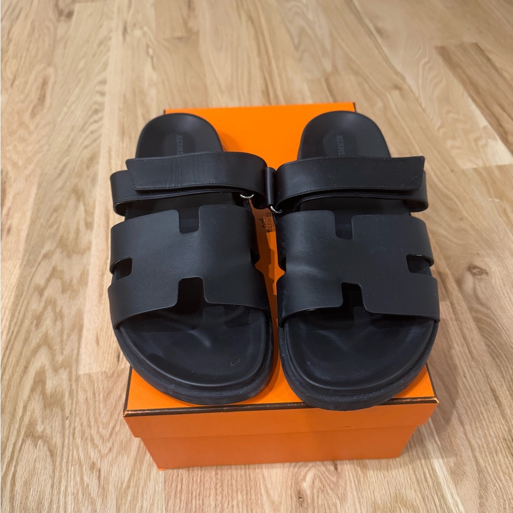 Hermes Chypre Sandal Black size 46